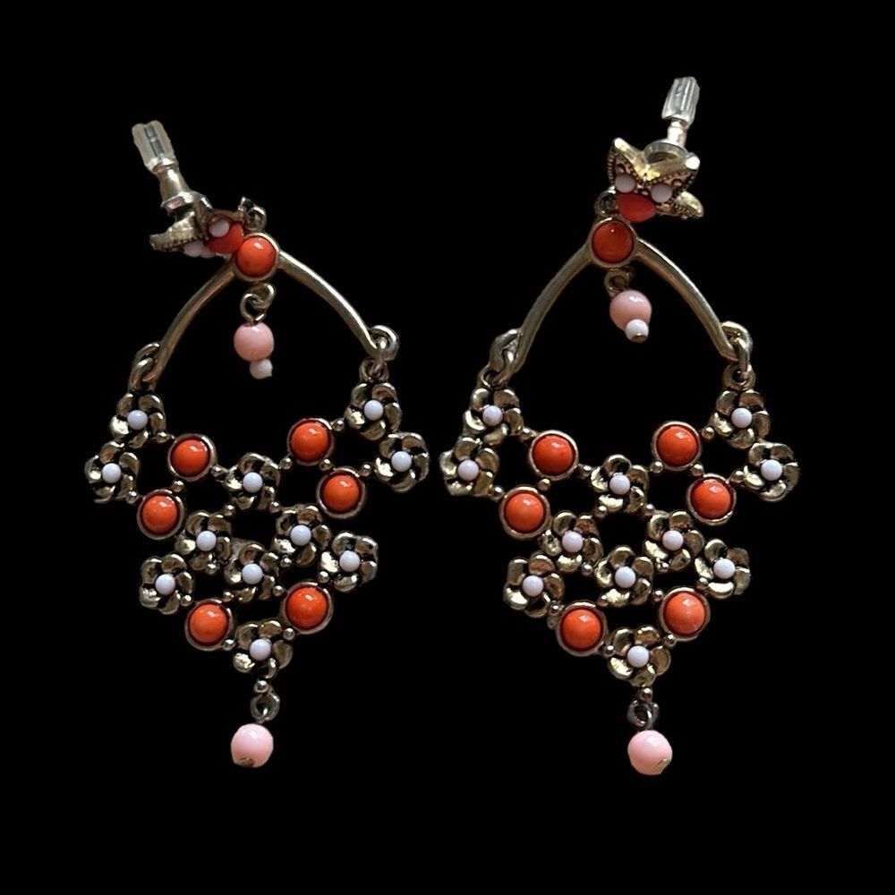 Floral Beaded Chandelier Earrings!
